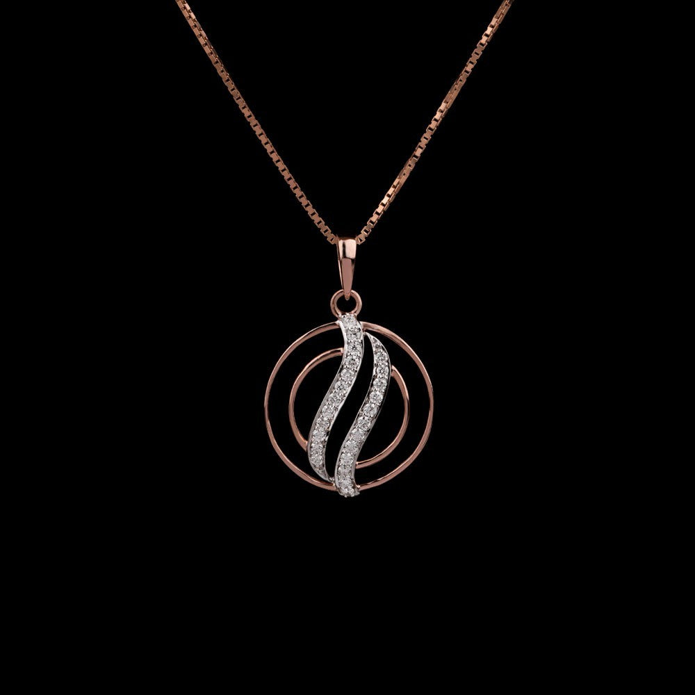 14K Rose Gold Diamond Pendant - 0.22ct VVS-VS-IJ