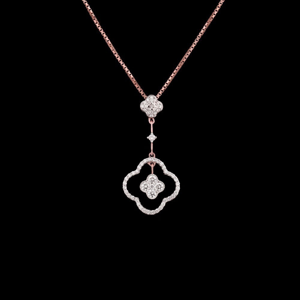 18K Rose Gold Diamond Pendant - 0.34ct VVS-VS-GH