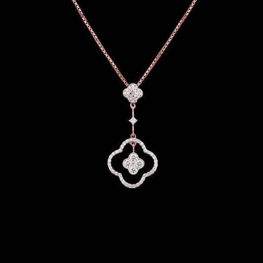 18K Rose Gold Diamond Pendant - 0.34ct VVS-VS-GH