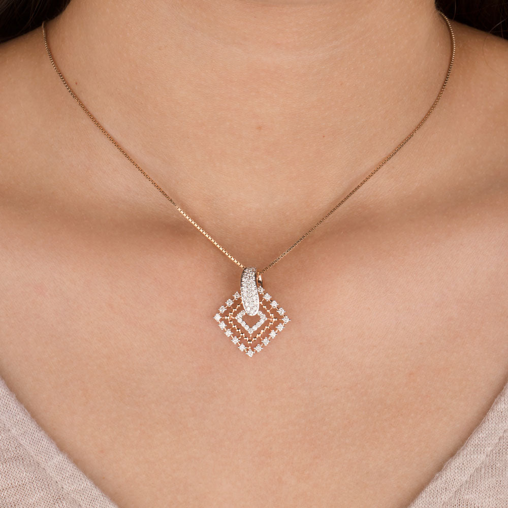 14K Rose Gold Diamond Pendant - 0.53ct VVS-VS-HI