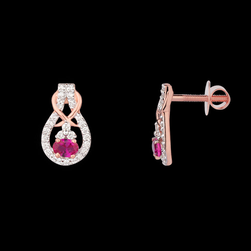 18K Rose Gold Diamond Jewellery - 0.25ct VVS-FG with Colour Stones