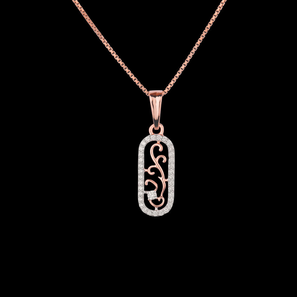 14K Rose Gold Diamond Pendant - 0.26ct SI-HI