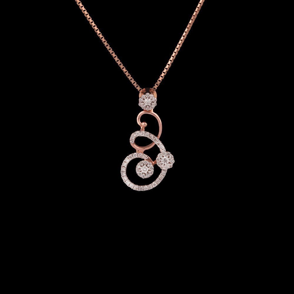 14K Rose Gold Diamond Pendant - 0.32ct SI-HI