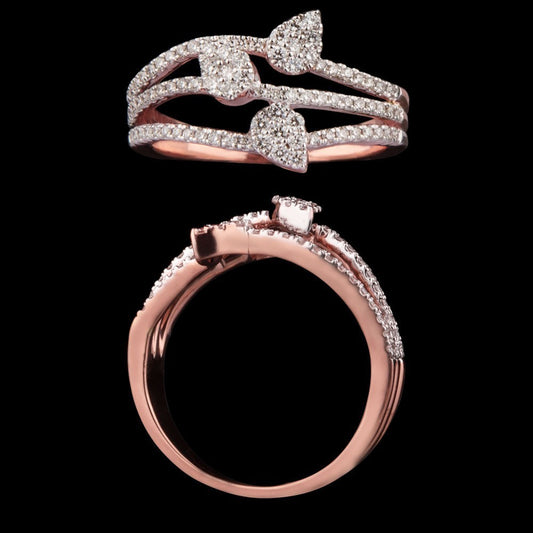18K Rose Gold Diamond Ring - 0.59ct VVS-VS-GH