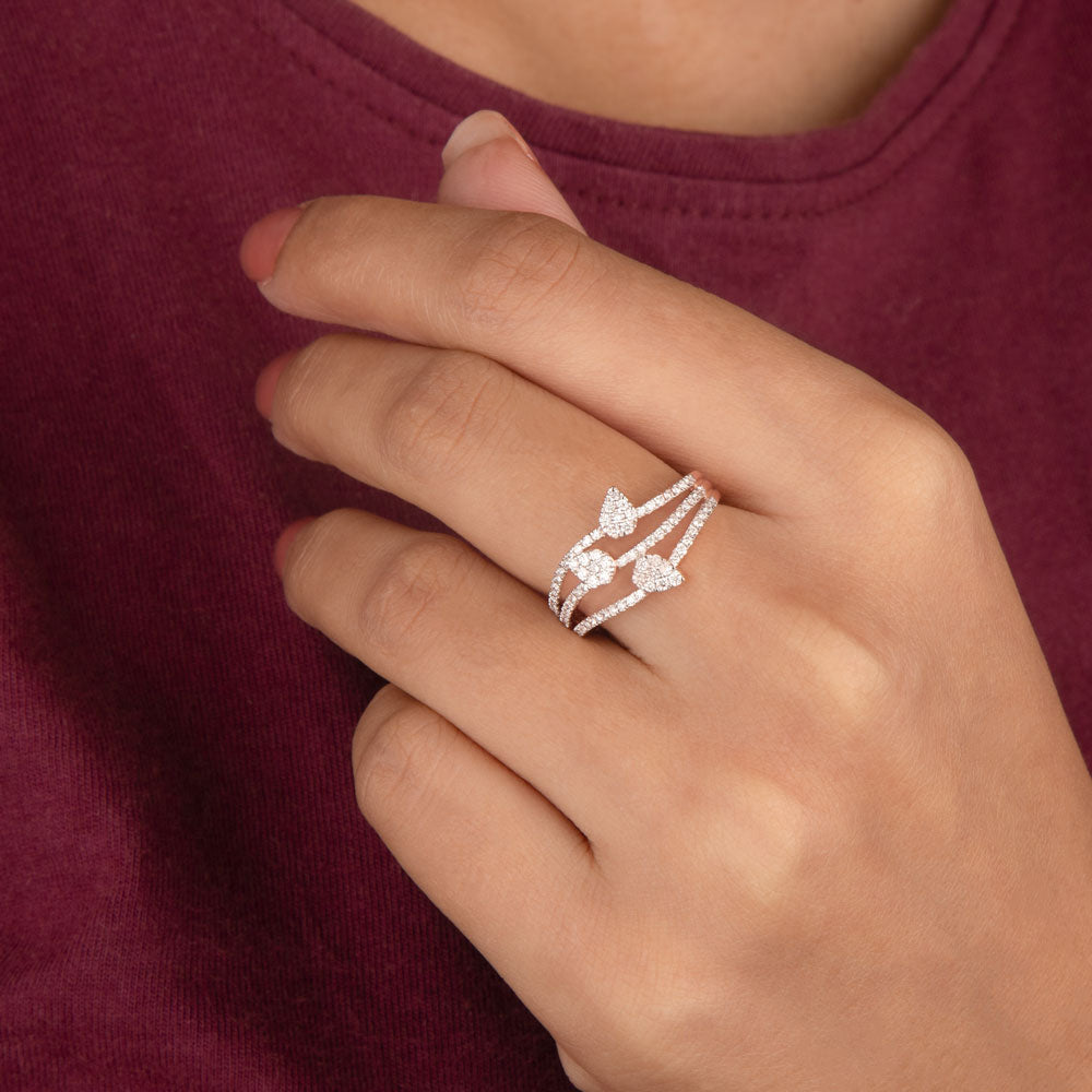 18K Rose Gold Diamond Ring - 0.59ct VVS-VS-GH