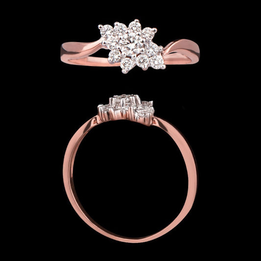 14K Rose Gold Diamond Ring - 0.41ct VVS-FG