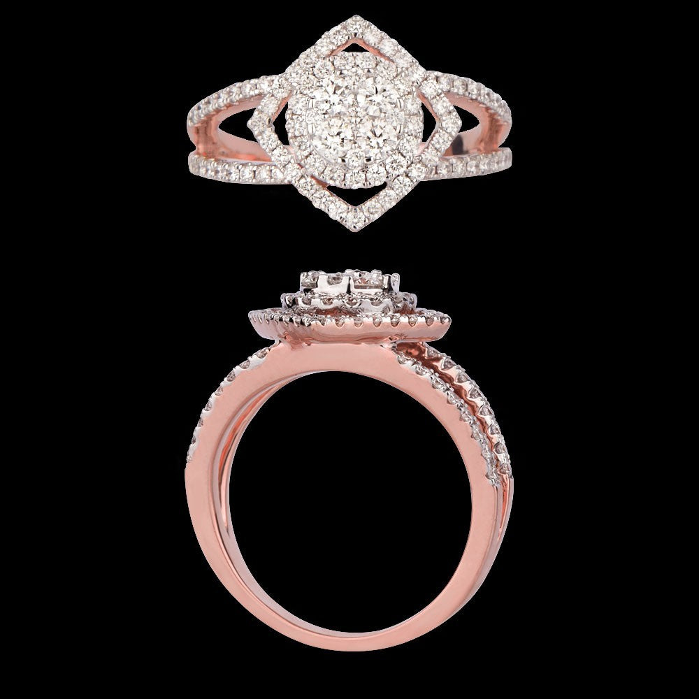 14K Rose Gold Diamond Ring - 0.73ct SI-HI