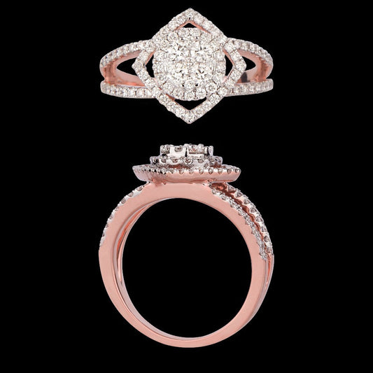 14K Rose Gold Diamond Ring - 0.73ct SI-HI