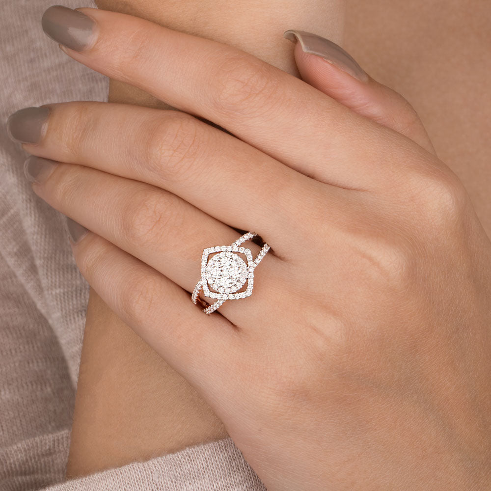 14K Rose Gold Diamond Ring - 0.73ct SI-HI