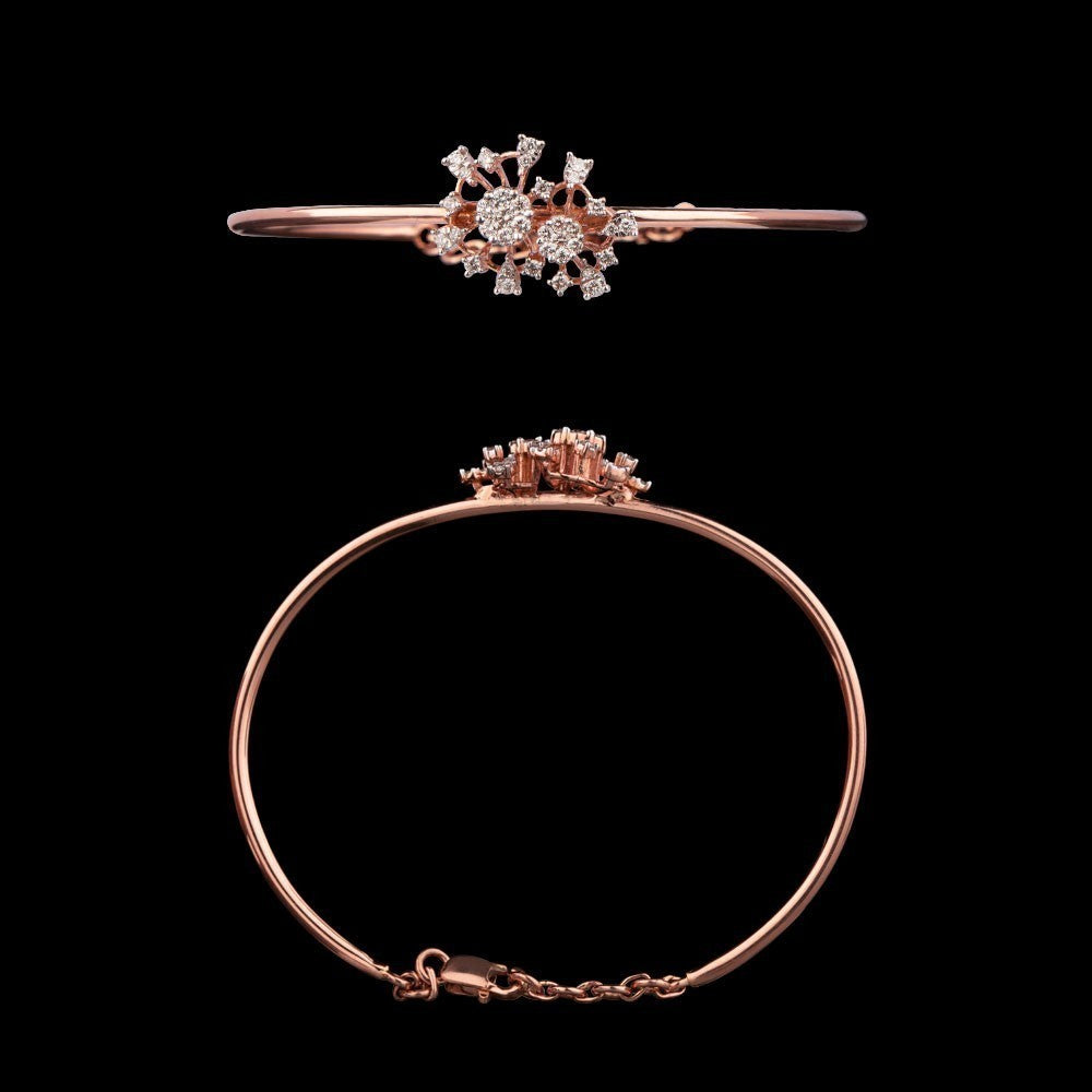 14K Rose Gold Diamond Kada - 0.53ct SI-IJ