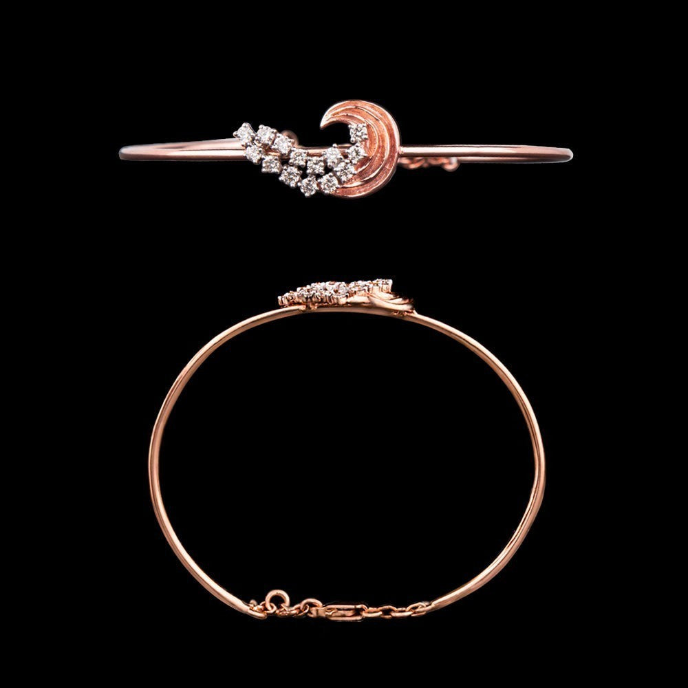 14K Rose Gold Diamond Kada - 0.55ct SI-IJ