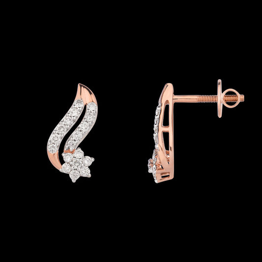 18K Rose Gold Diamond Earrings - 0.456ct VVS-VS-HI