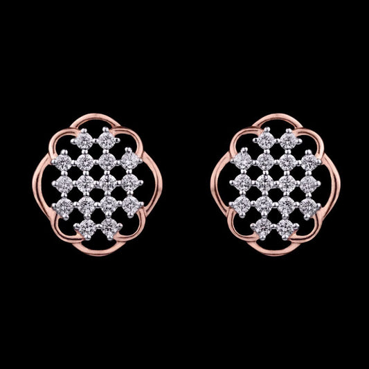 18K Rose Gold Diamond Earrings - 0.37ct VS-FG