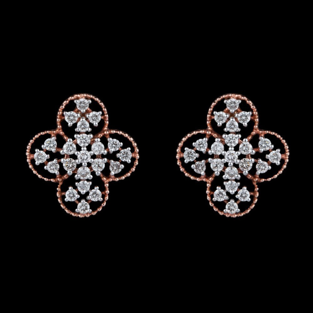 14K Rose Gold Diamond Earrings - 0.48ct SI-IJ