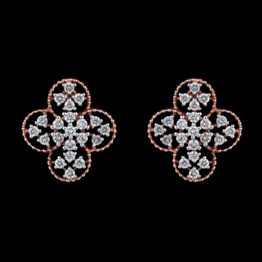 14K Rose Gold Diamond Earrings - 0.48ct SI-IJ