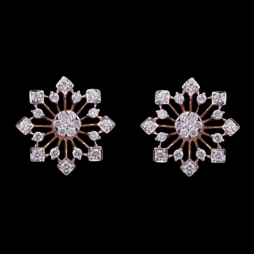 18K Rose Gold Diamond Earrings - 0.6ct VS-FG