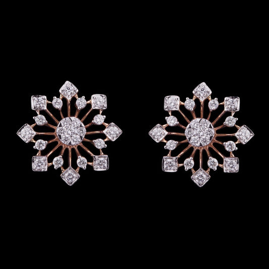 18K Rose Gold Diamond Earrings - 0.6ct VS-FG