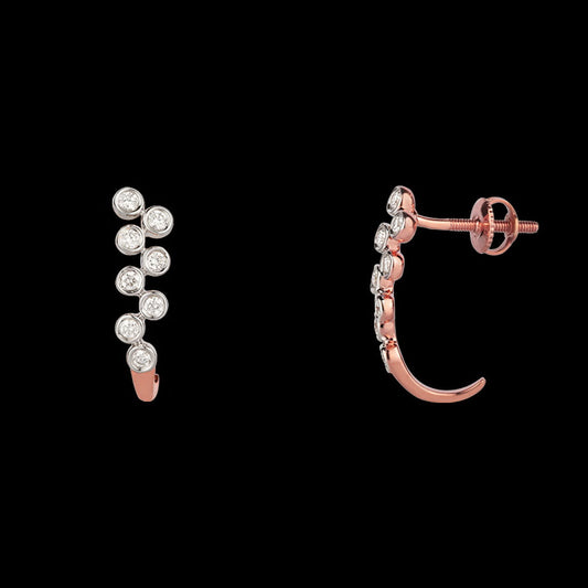 14K Rose Gold Diamond Earrings - 0.24ct VS-SI-FG