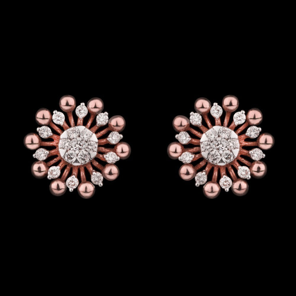 14K Rose Gold Diamond Earrings - 0.43ct SI-IJ