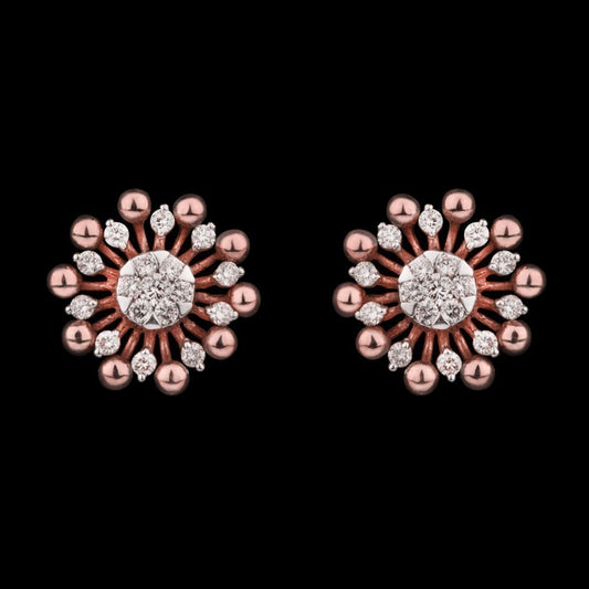 14K Rose Gold Diamond Earrings - 0.43ct SI-IJ