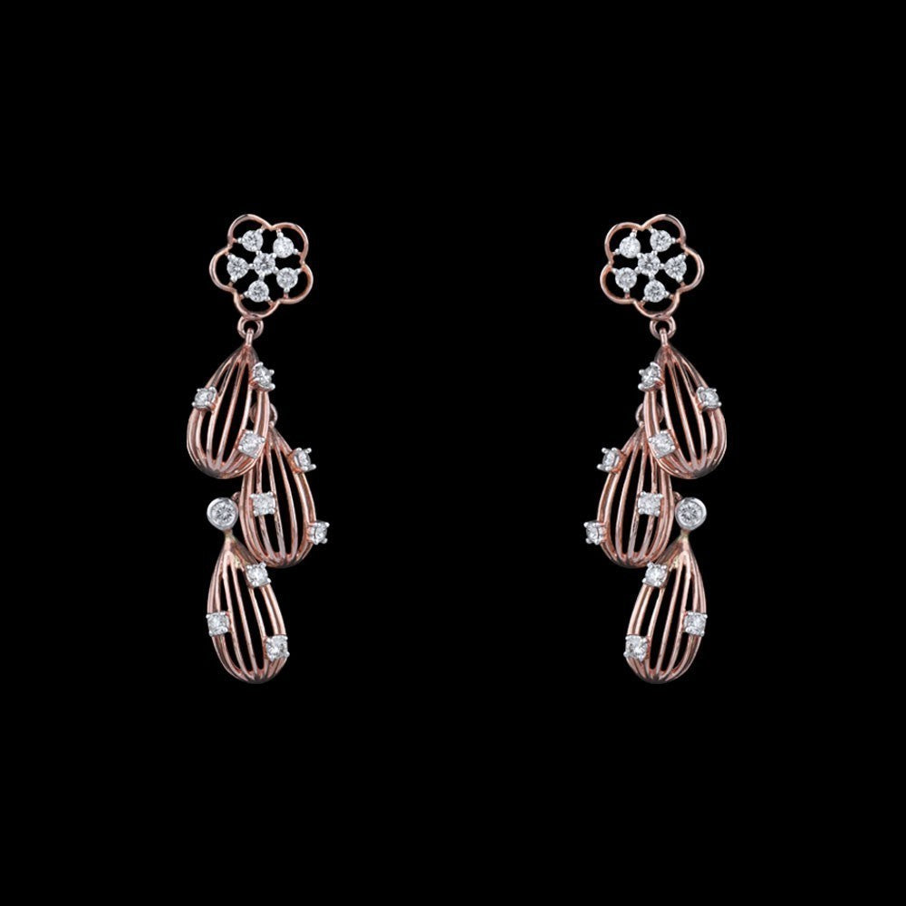 14K Rose Gold Diamond Earrings - 0.47ct SI-IJ