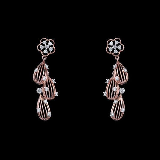 14K Rose Gold Diamond Earrings - 0.47ct SI-IJ