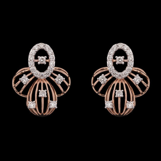14K Rose Gold Diamond Earrings - 0.48ct SI-IJ