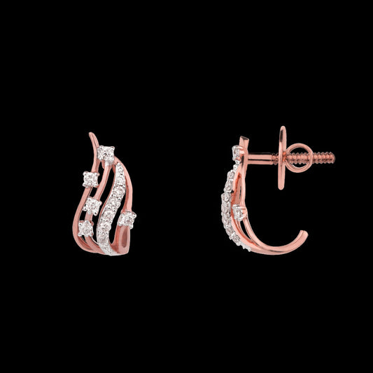 14K Rose Gold Diamond Earrings - 0.27ct SI-IJ