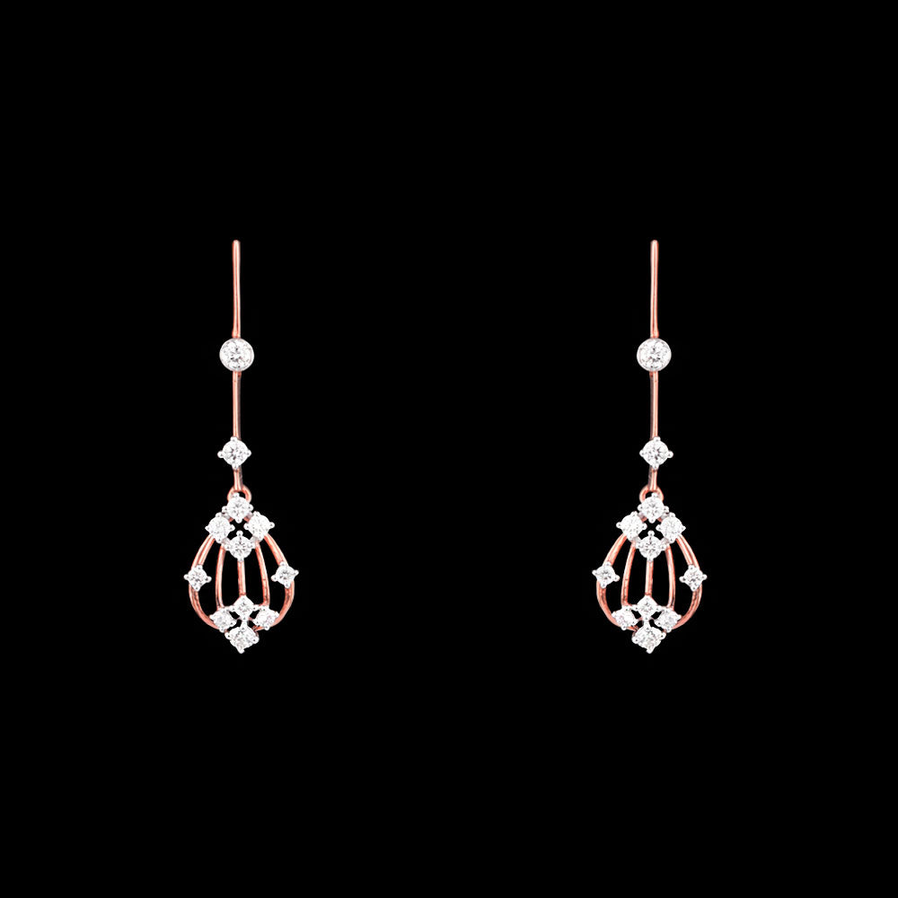 14K Rose Gold Diamond Earrings - 0.48ct SI-IJ