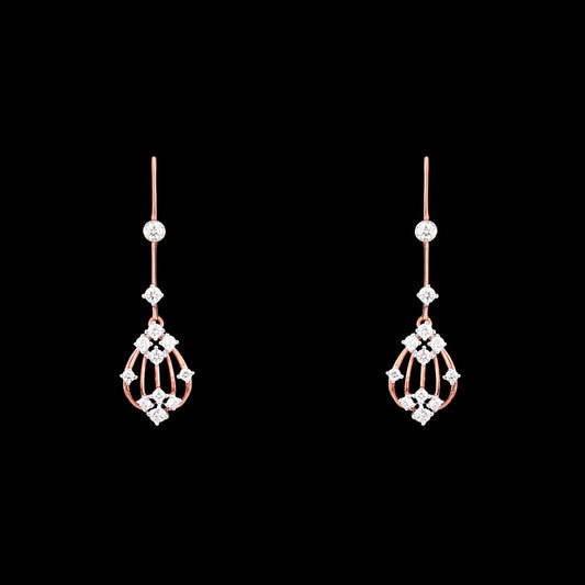 14K Rose Gold Diamond Earrings - 0.48ct SI-IJ
