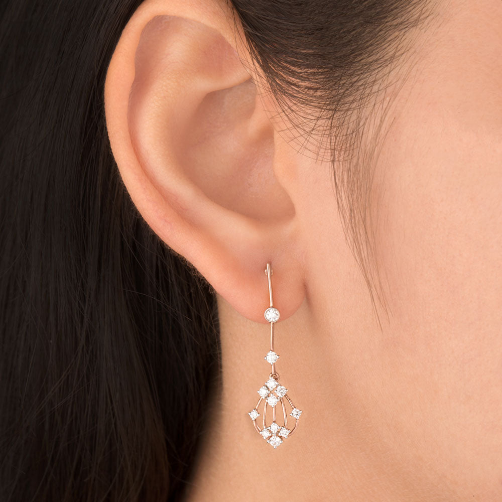 14K Rose Gold Diamond Earrings - 0.48ct SI-IJ