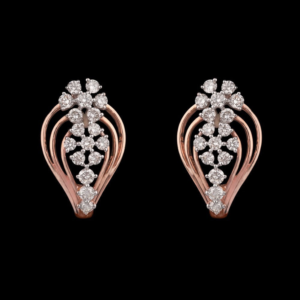 14K Rose Gold Diamond Earrings - 0.79ct SI-IJ