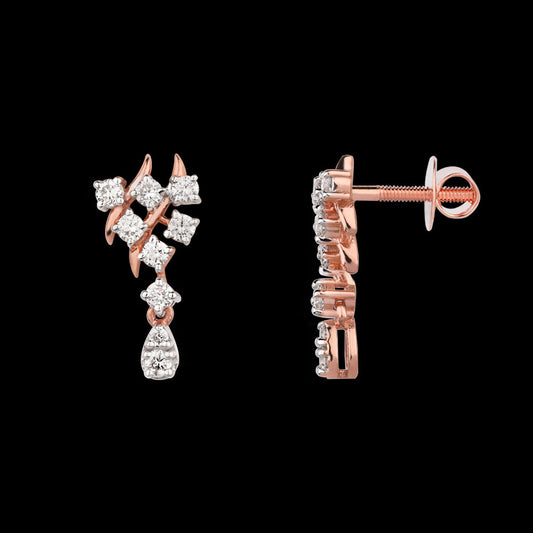 18K Yellow Gold Diamond Earrings - 0.34ct VS-FG
