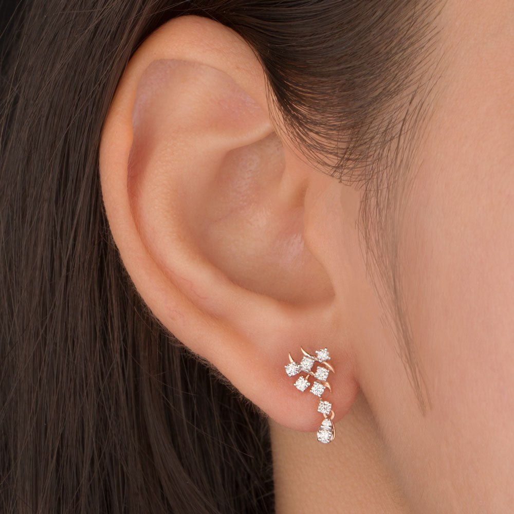 18K Yellow Gold Diamond Earrings - 0.34ct VS-FG