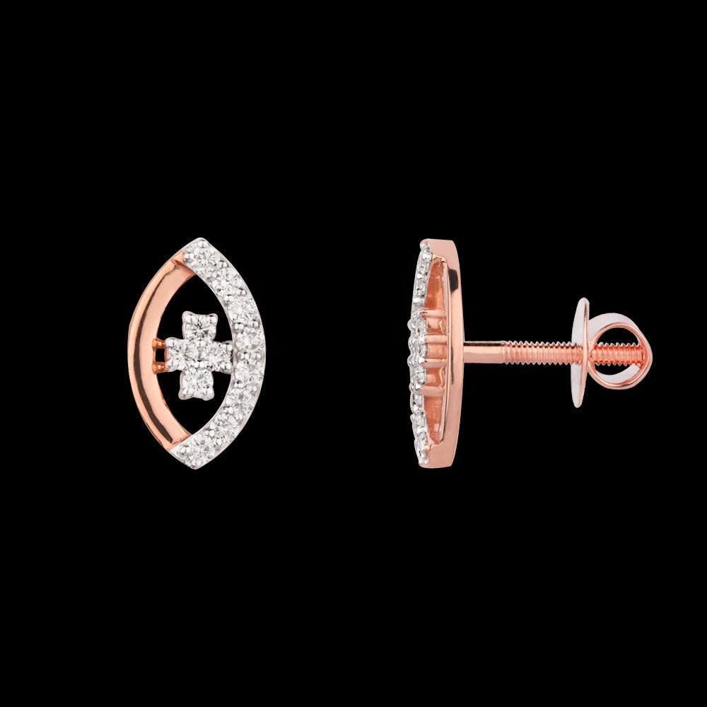18K Rose Gold Diamond Earrings - 0.381ct VVS-VS-GH