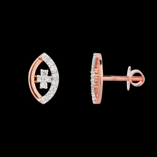 18K Rose Gold Diamond Earrings - 0.381ct VVS-VS-GH