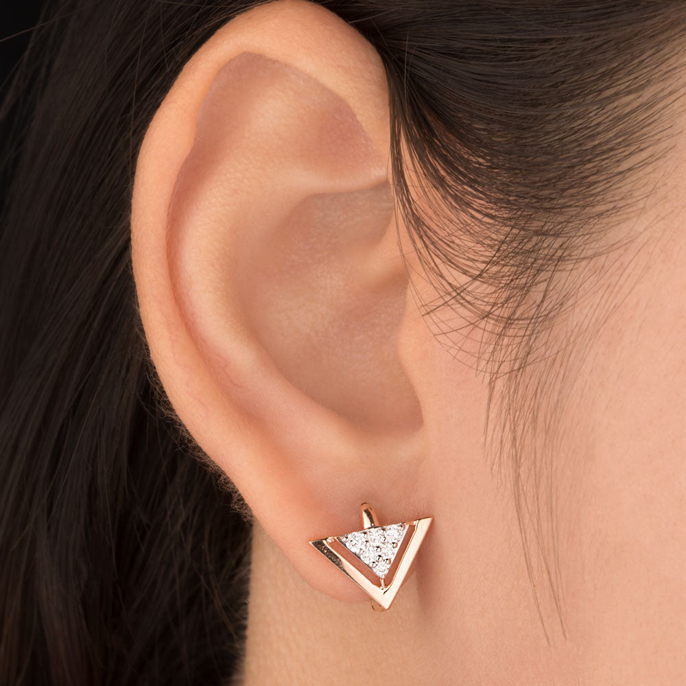14K Rose Gold Diamond Earrings - 0.28ct VS-GH