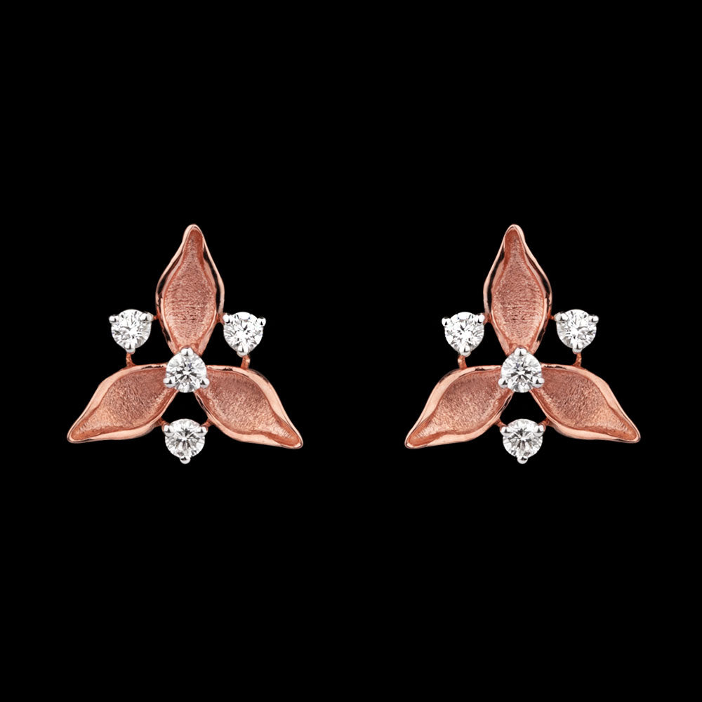 14K Rose Gold Diamond Earrings - 0.19ct VVS-EF