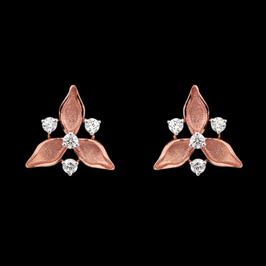 14K Rose Gold Diamond Earrings - 0.19ct VVS-EF