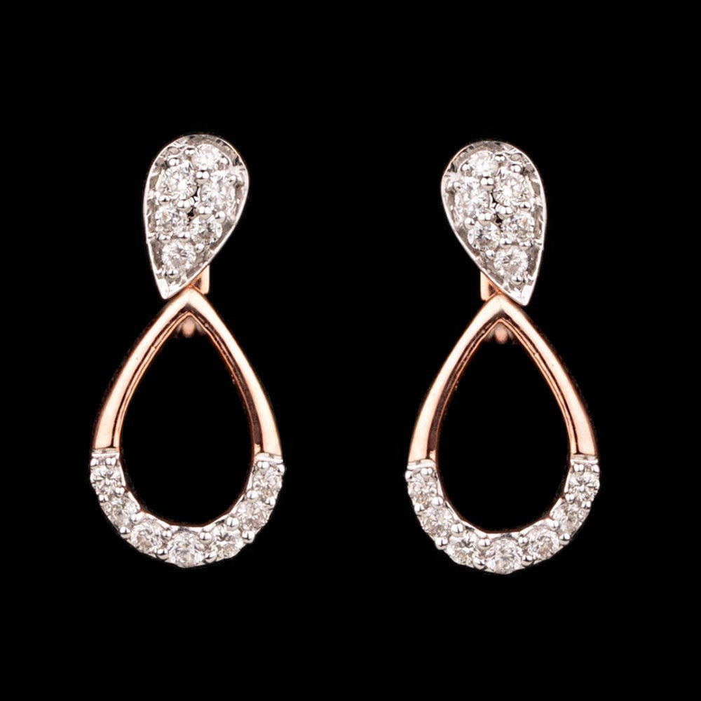 14K Rose Gold Diamond Earrings - 0.32ct SI-IJ