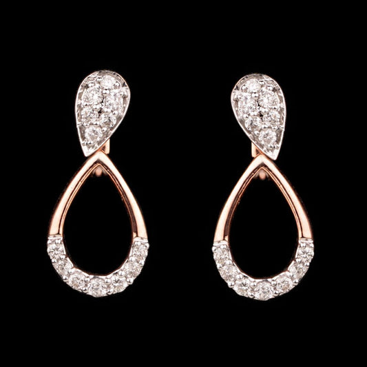 14K Rose Gold Diamond Earrings - 0.32ct SI-IJ