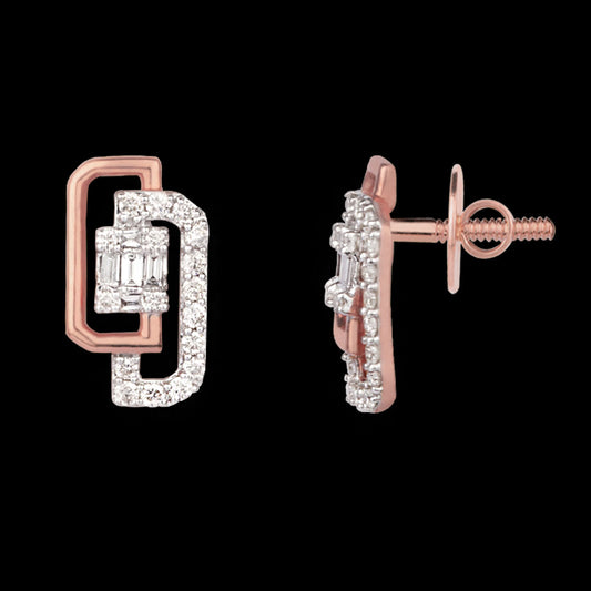 14K Rose Gold Diamond Earrings - 0.41ct SI-IJ