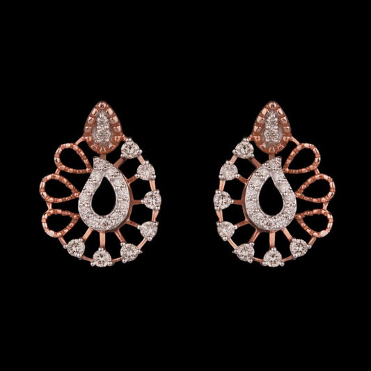 14K Rose Gold Diamond Earrings - 0.38ct SI-IJ