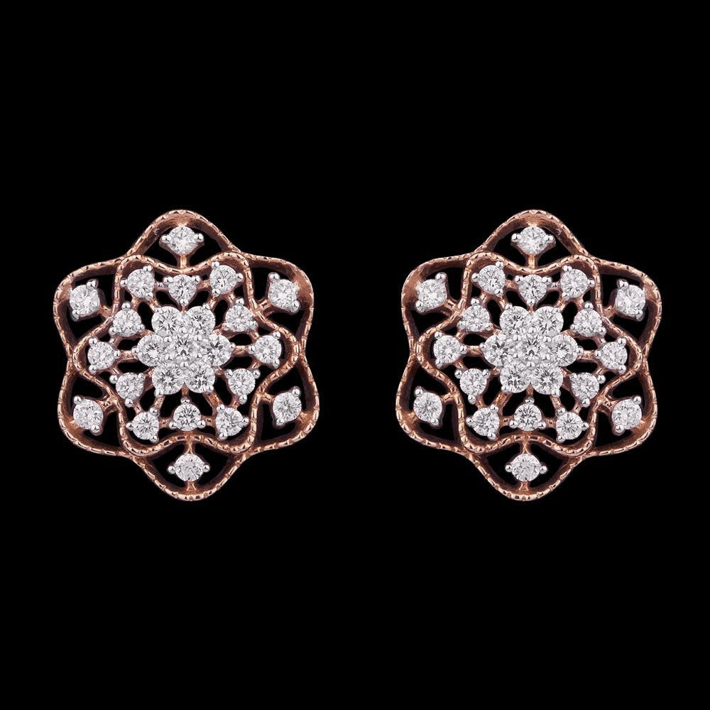 18K Rose Gold Diamond Earrings - 0.62ct VS-FG
