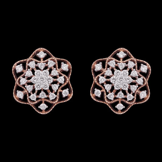 18K Rose Gold Diamond Earrings - 0.62ct VS-FG