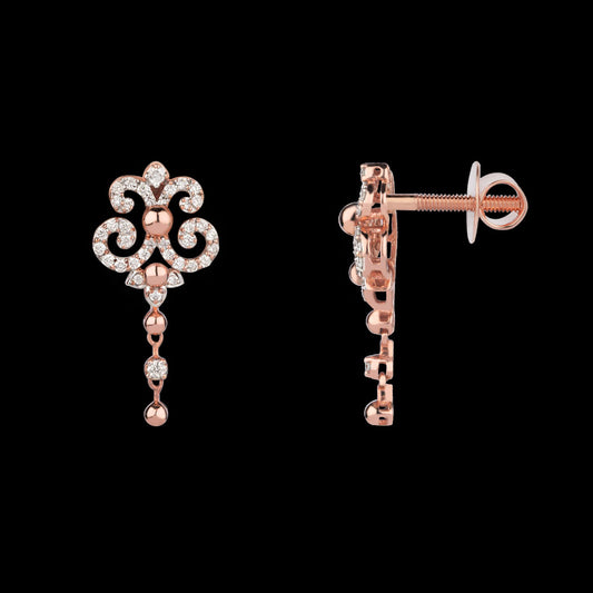 14K Rose Gold Diamond Earrings - 0.52ct SI-IJ