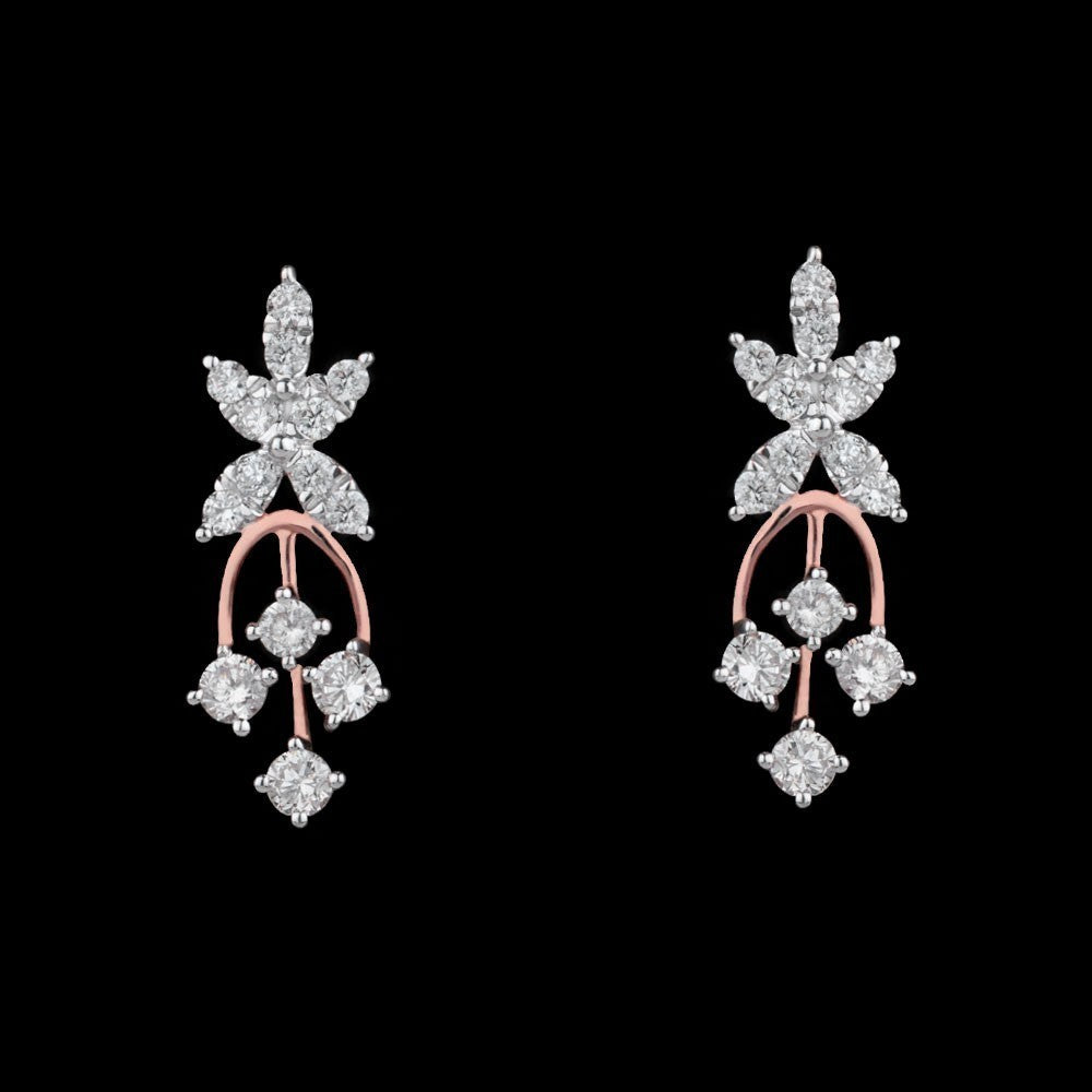 18K Rose Gold Diamond Earrings - 0.42ct VVS-VS-GH