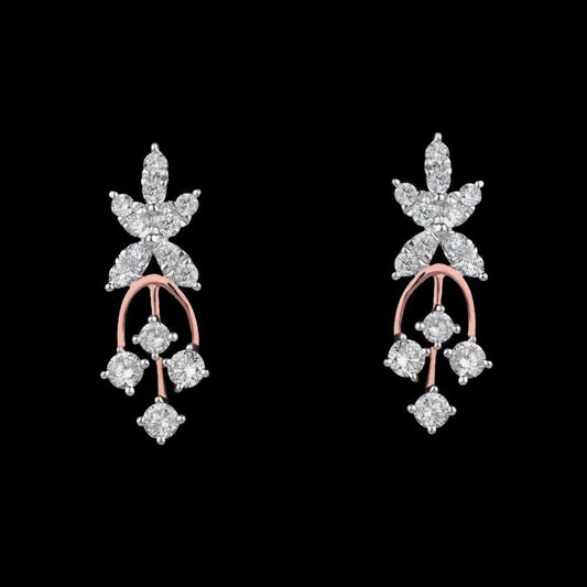 18K Rose Gold Diamond Earrings - 0.42ct VVS-VS-GH