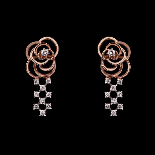 14K Rose Gold Diamond Earrings - 0.26ct VS-GH