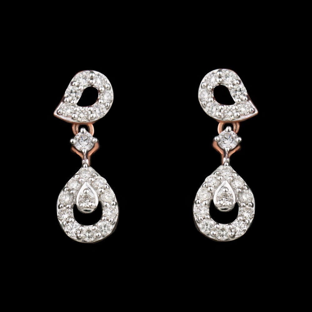 14K Rose Gold Diamond Earrings - 0.37ct SI-IJ
